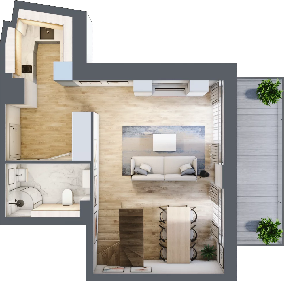 2 pokoje, apartament inwestycyjny 56,19 m², piętro 3, oferta nr MN59, Apartamenty Wypoczynkowa, Jastrzębia Góra, ul. Wypoczynkowa