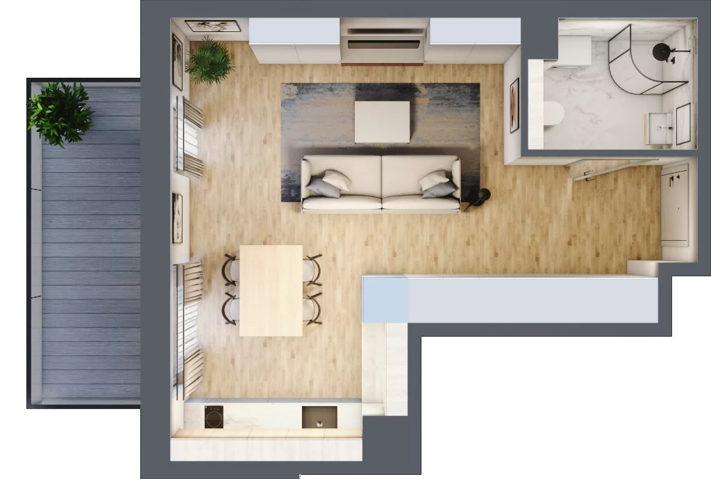 1 pokój, apartament inwestycyjny 32,13 m², piętro 1, oferta nr MN16, Apartamenty Wypoczynkowa, Jastrzębia Góra, ul. Wypoczynkowa