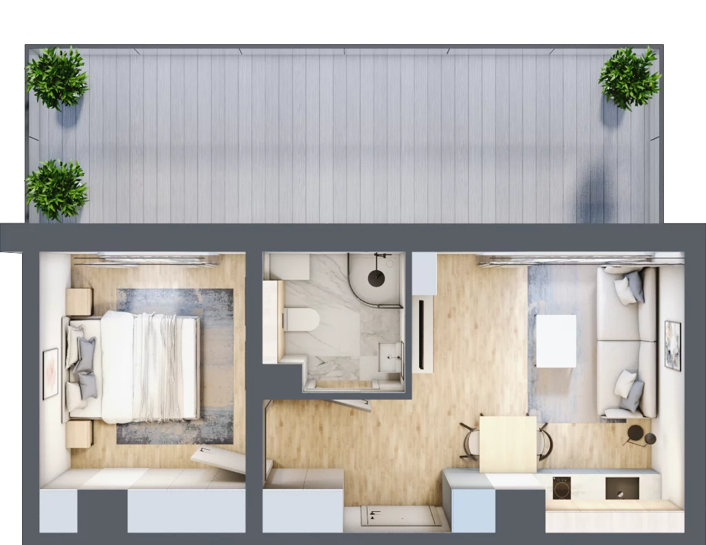 2 pokoje, apartament inwestycyjny 31,78 m², piętro 3, oferta nr MN58, Apartamenty Wypoczynkowa, Jastrzębia Góra, ul. Wypoczynkowa