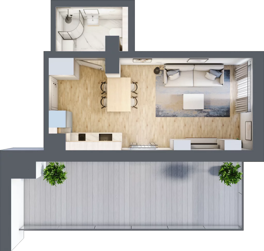 1 pokój, apartament inwestycyjny 26,27 m², piętro 3, oferta nr MN60, Apartamenty Wypoczynkowa, Jastrzębia Góra, ul. Wypoczynkowa