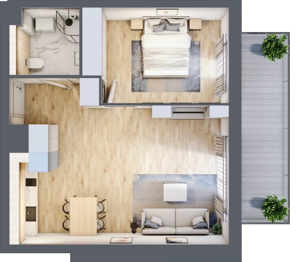 2 pokoje, apartament inwestycyjny 48,70 m², piętro 1, oferta nr MN22, Apartamenty Wypoczynkowa, Jastrzębia Góra, ul. Wypoczynkowa