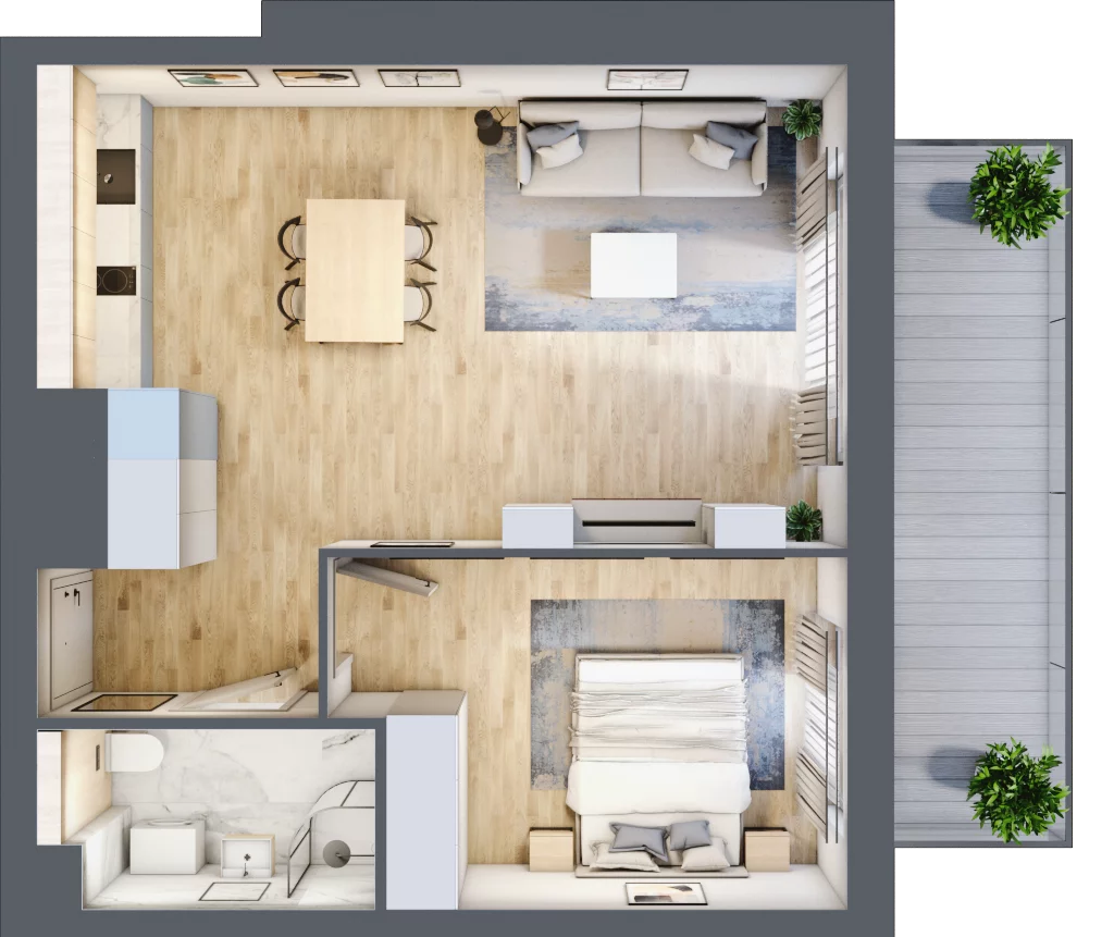 2 pokoje, apartament inwestycyjny 46,51 m², piętro 2, oferta nr MN36, Apartamenty Wypoczynkowa, Jastrzębia Góra, ul. Wypoczynkowa