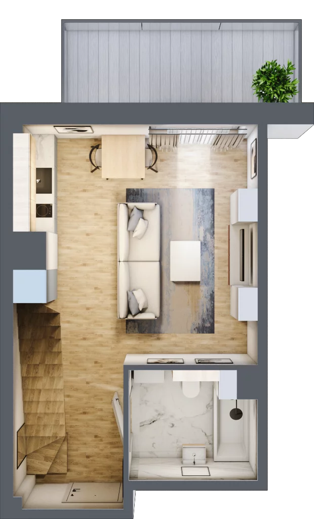 2 pokoje, apartament inwestycyjny 42,28 m², piętro 3, oferta nr MN62, Apartamenty Wypoczynkowa, Jastrzębia Góra, ul. Wypoczynkowa