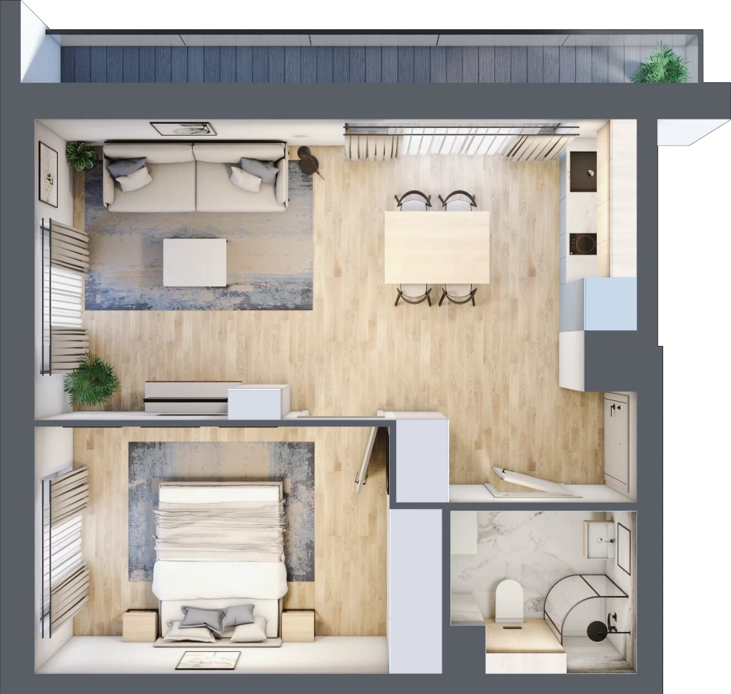 2 pokoje, apartament inwestycyjny 41,33 m², piętro 2, oferta nr MN33, Apartamenty Wypoczynkowa, Jastrzębia Góra, ul. Wypoczynkowa