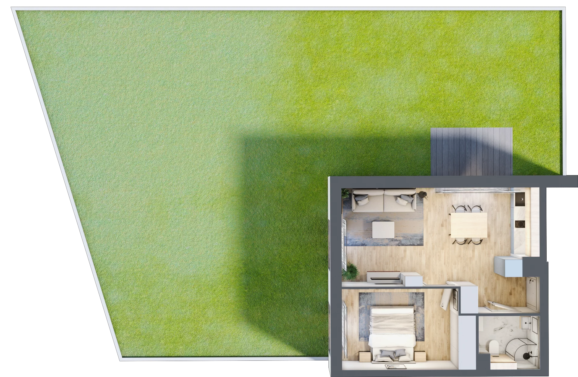 2 pokoje, apartament inwestycyjny 41,31 m², parter, oferta nr MN02, Apartamenty Wypoczynkowa, Jastrzębia Góra, ul. Wypoczynkowa