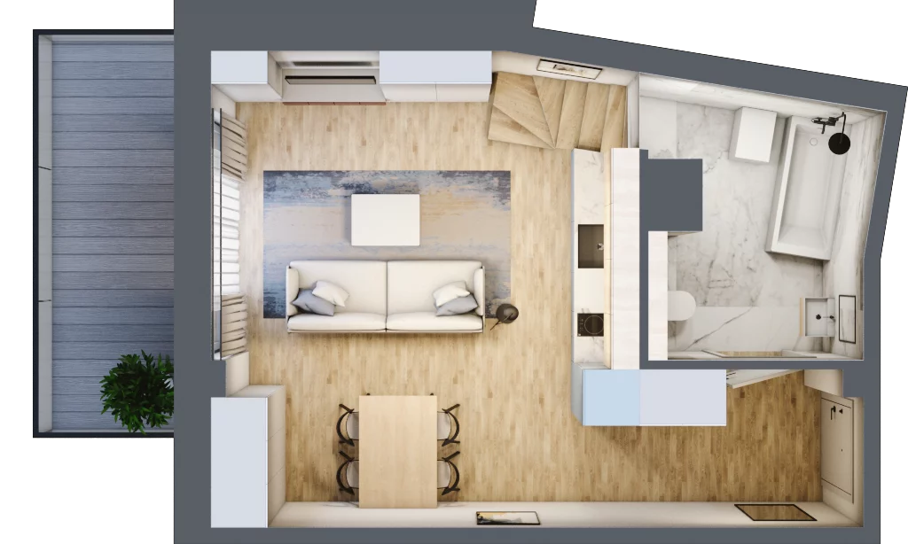 2 pokoje, apartament inwestycyjny 47,95 m², piętro 3, oferta nr MN63, Apartamenty Wypoczynkowa, Jastrzębia Góra, ul. Wypoczynkowa