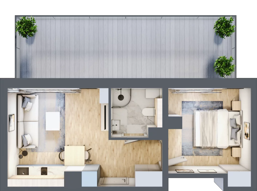 2 pokoje, apartament inwestycyjny 33,18 m², piętro 3, oferta nr MN57, Apartamenty Wypoczynkowa, Jastrzębia Góra, ul. Wypoczynkowa