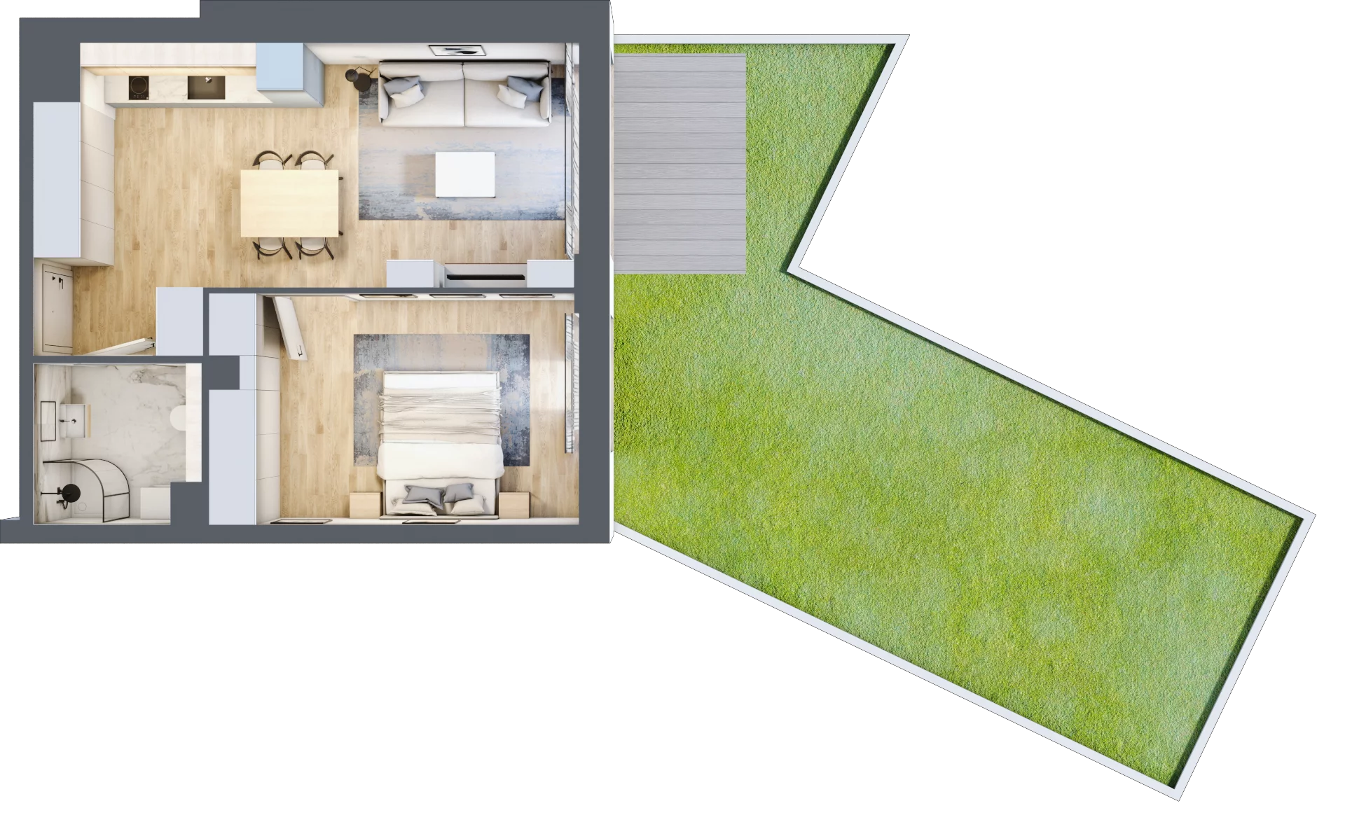 2 pokoje, apartament inwestycyjny 41,34 m², parter, oferta nr MN10, Apartamenty Wypoczynkowa, Jastrzębia Góra, ul. Wypoczynkowa