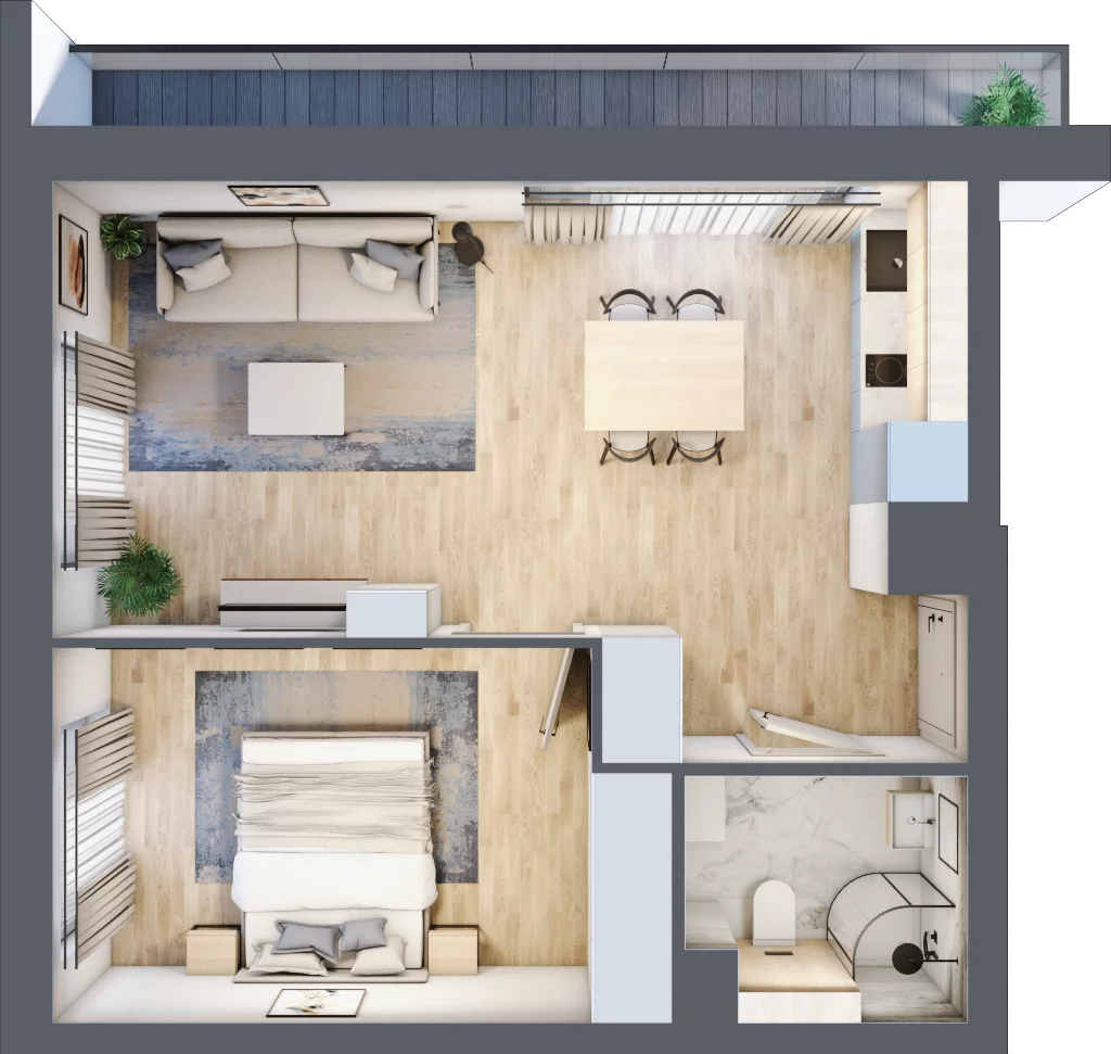 2 pokoje, apartament inwestycyjny 41,31 m², piętro 1, oferta nr MN17, Apartamenty Wypoczynkowa, Jastrzębia Góra, ul. Wypoczynkowa
