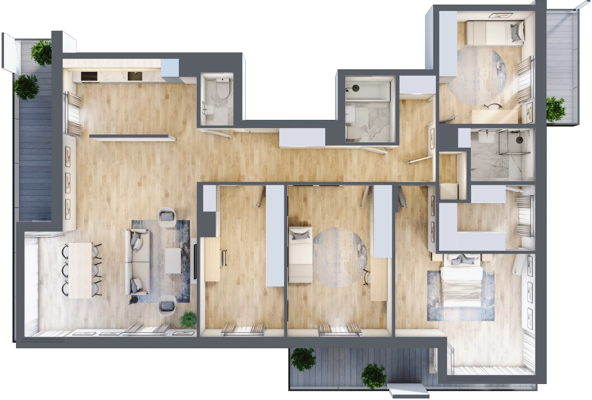 5 pokoi, mieszkanie 143,61 m², piętro 1, oferta nr 6A0105, Jaśminowy Mokotów VI Wille Miejskie, Warszawa, Mokotów, Stegny, ul. Białego Dębu
