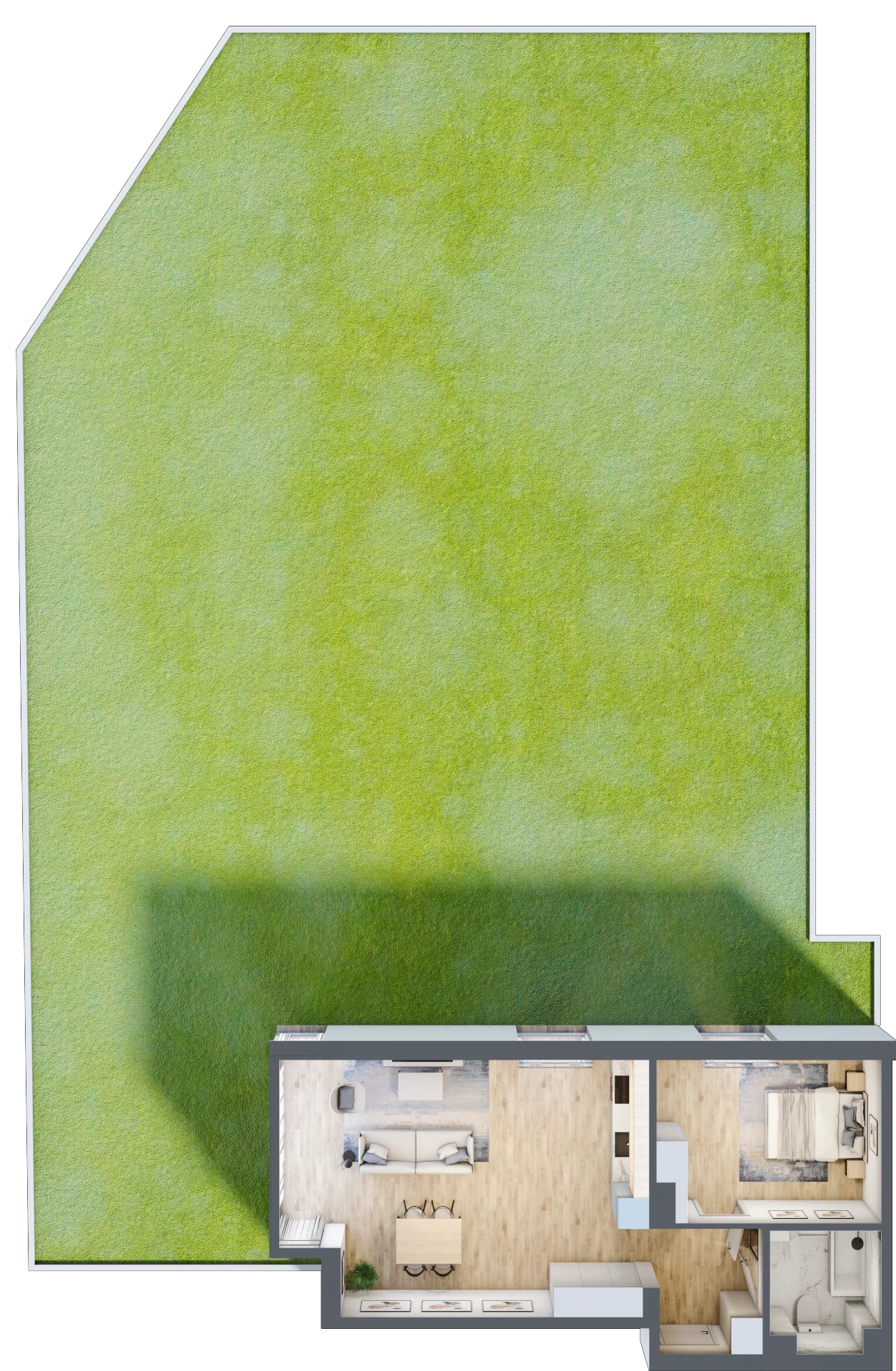 2 pokoje, mieszkanie 58,64 m², parter, oferta nr 6C0002, Jaśminowy Mokotów VI Wille Miejskie, Warszawa, Mokotów, Stegny, ul. Białego Dębu