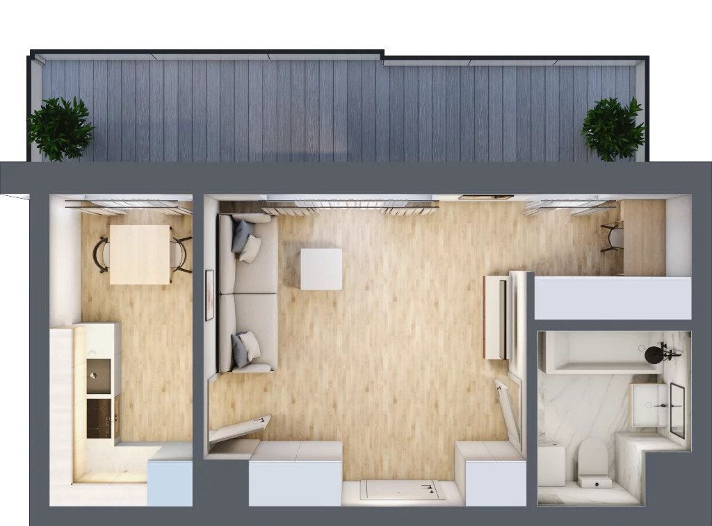 1 pokój, mieszkanie 33,34 m², piętro 3, oferta nr AC0340, Stilla, Warszawa, Włochy, Raków, ul. Fajansowa 5