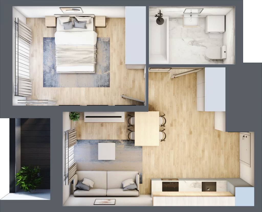 2 pokoje, apartament 39,55 m², piętro 6, oferta nr 1BB0602, Awangarda Mogilska, Kraków, Prądnik Czerwony, Rakowice, ul. Mogilska 126