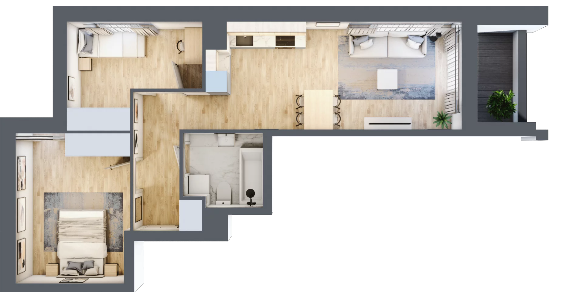 3 pokoje, apartament 55,75 m², piętro 1, oferta nr 1BC0105, Awangarda Mogilska, Kraków, Prądnik Czerwony, Rakowice, ul. Mogilska 126