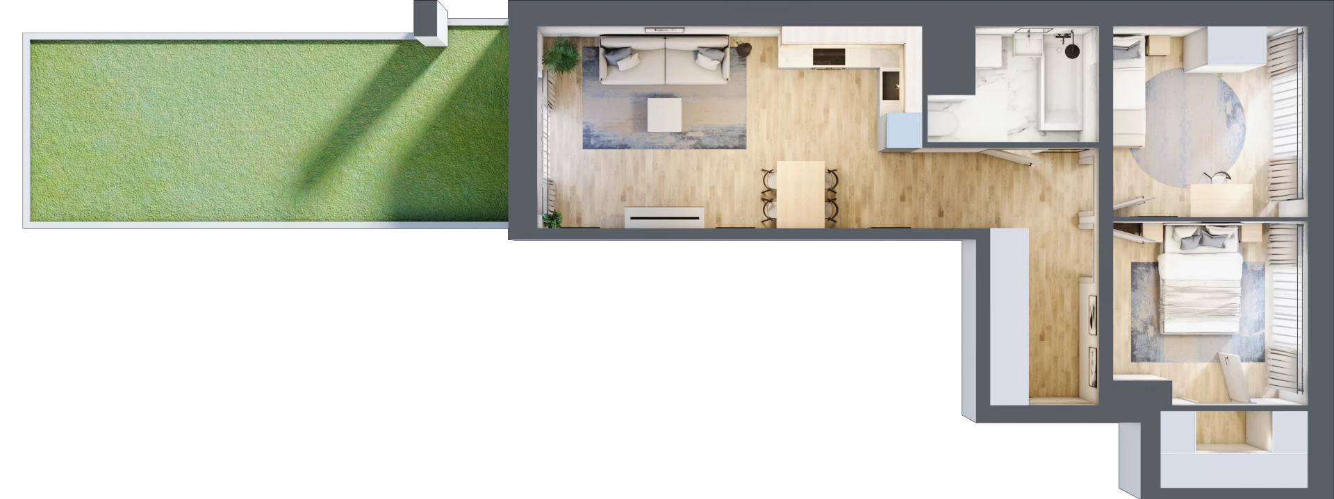 3 pokoje, apartament 61,04 m², parter, oferta nr 1BE0003, Awangarda Mogilska, Kraków, Prądnik Czerwony, Rakowice, ul. Mogilska 126