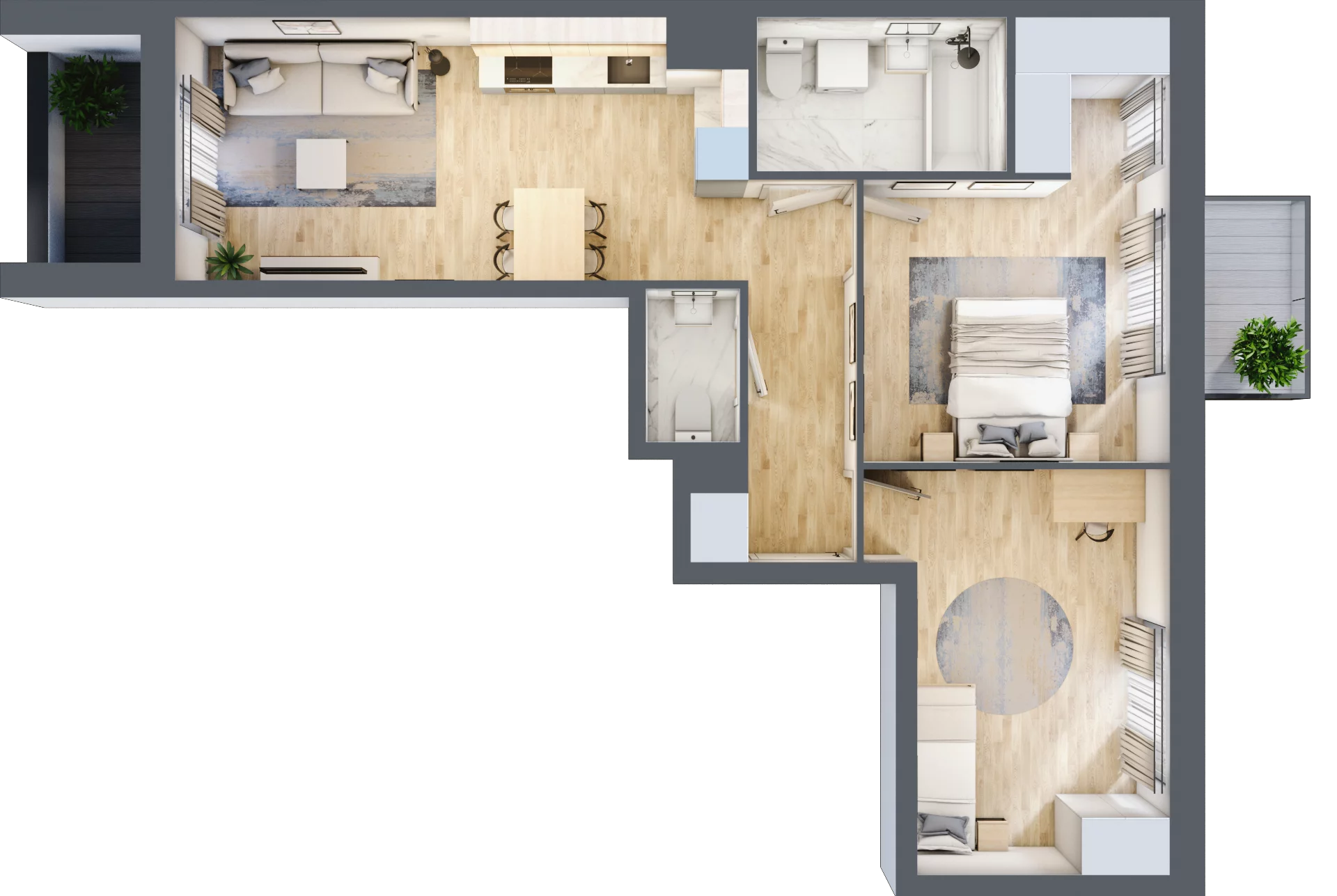 3 pokoje, apartament 60,36 m², piętro 4, oferta nr 1BB0401, Awangarda Mogilska, Kraków, Prądnik Czerwony, Rakowice, ul. Mogilska 126
