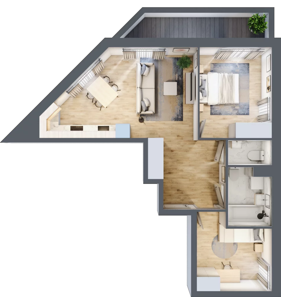 3 pokoje, apartament 58,04 m², piętro 1, oferta nr 1BA0101, Awangarda Mogilska, Kraków, Prądnik Czerwony, Rakowice, ul. Mogilska 126