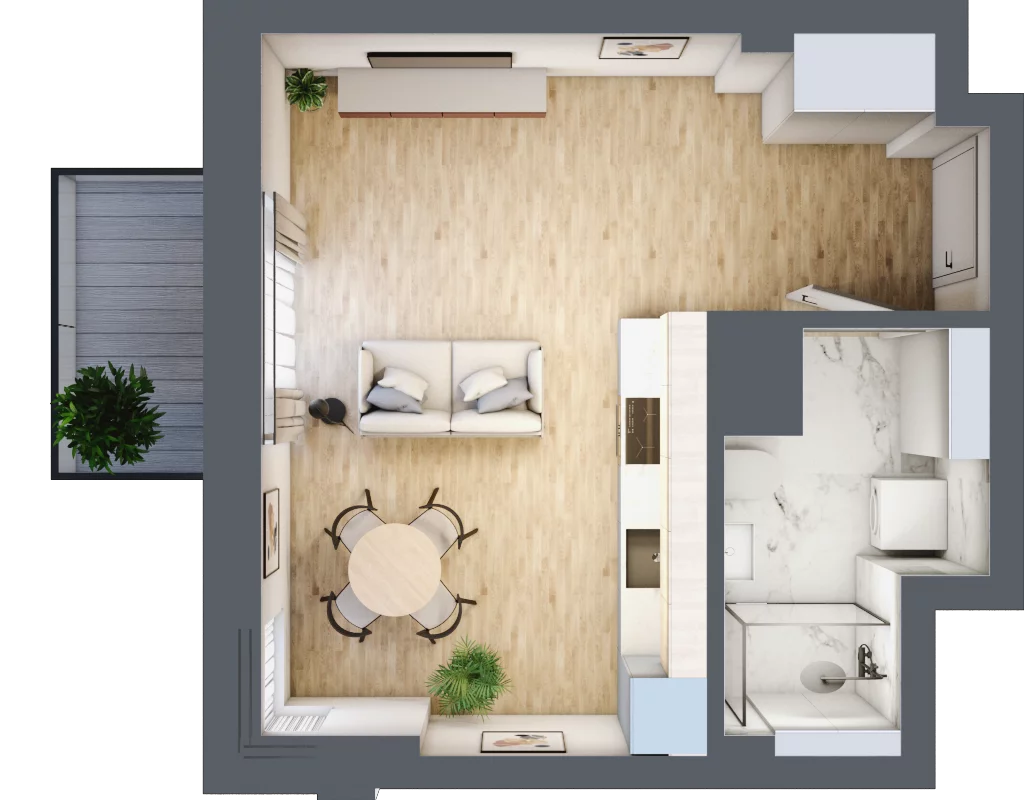 1 pokój, mieszkanie 29,73 m², piętro 6, oferta nr 57, Osiedle Słoneczna, Marki, ul. Słoneczna / Promienna