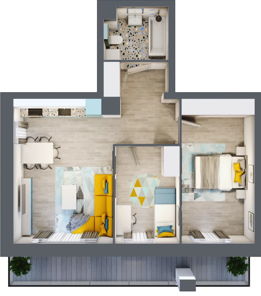 3 pokoje, mieszkanie 55,24 m², piętro 2, oferta nr 36, Apart Warszawska, Białystok, Piasta II, ul. Warszawska/ Piastowska