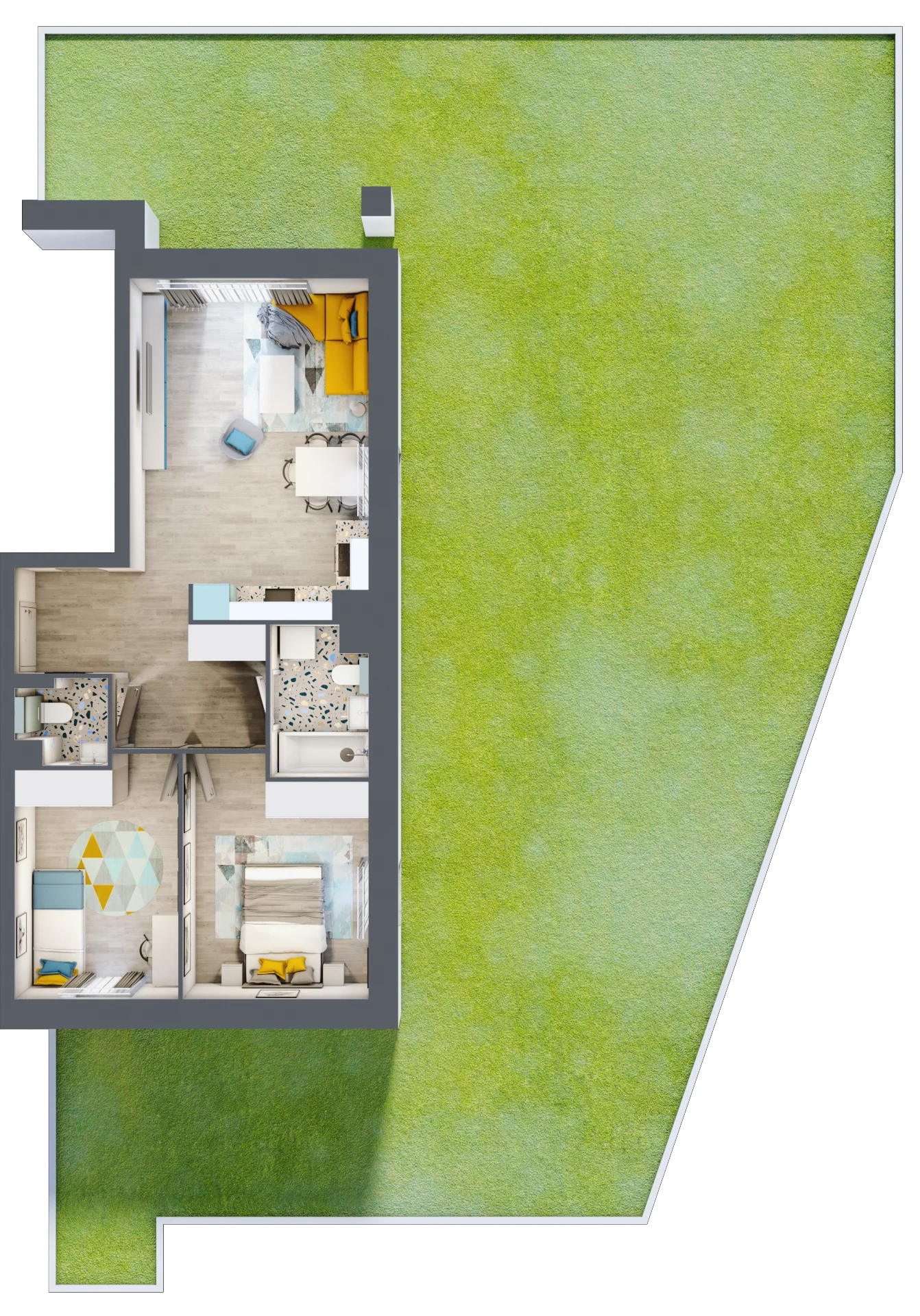 3 pokoje, mieszkanie 57,29 m², piętro 1, oferta nr 6, Apart Warszawska, Białystok, Piasta II, ul. Warszawska/ Piastowska