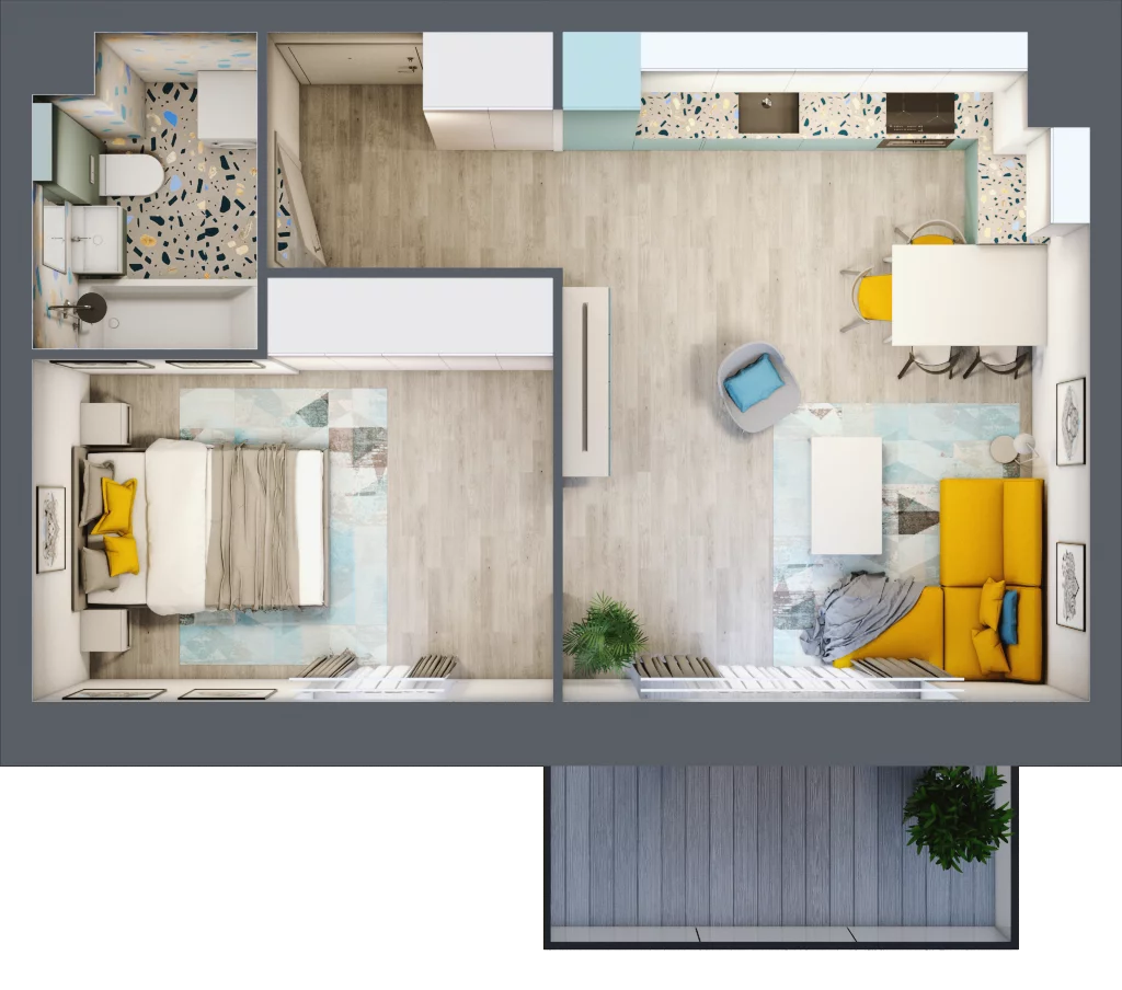2 pokoje, mieszkanie 39,72 m², piętro 4, oferta nr 28, Apart Warszawska, Białystok, Piasta II, ul. Warszawska/ Piastowska