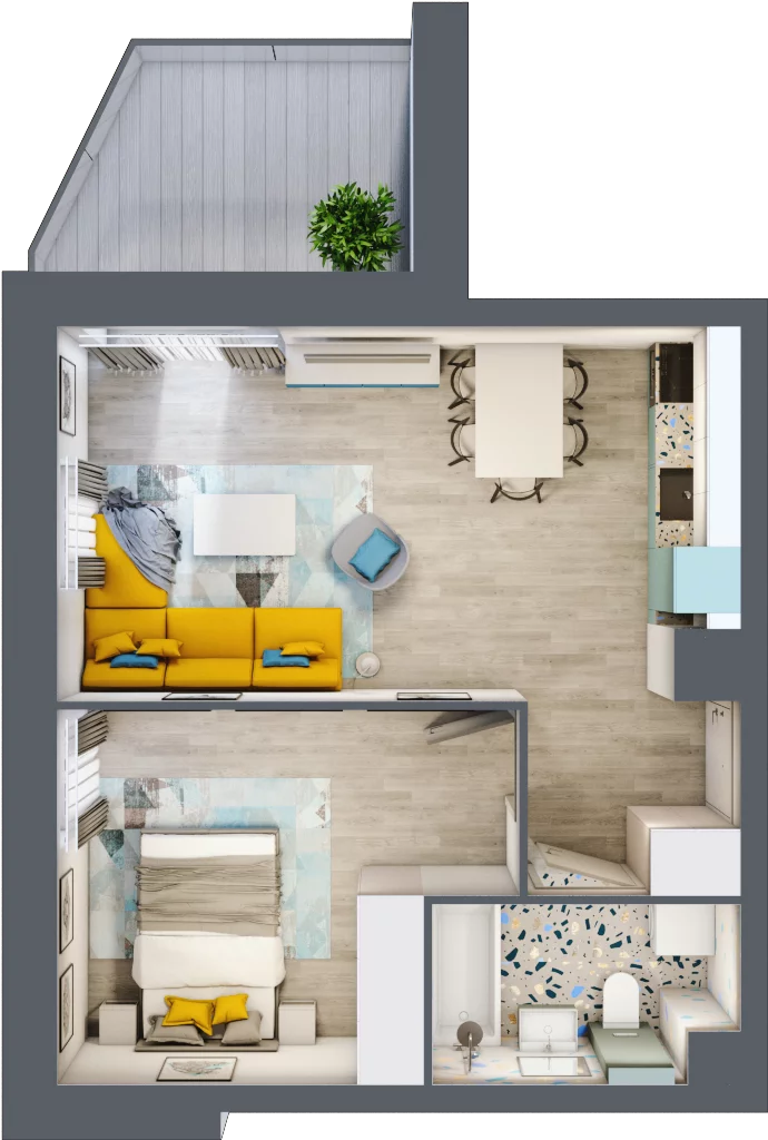 2 pokoje, mieszkanie 39,75 m², piętro 2, oferta nr 9, Apart Warszawska, Białystok, Piasta II, ul. Warszawska/ Piastowska