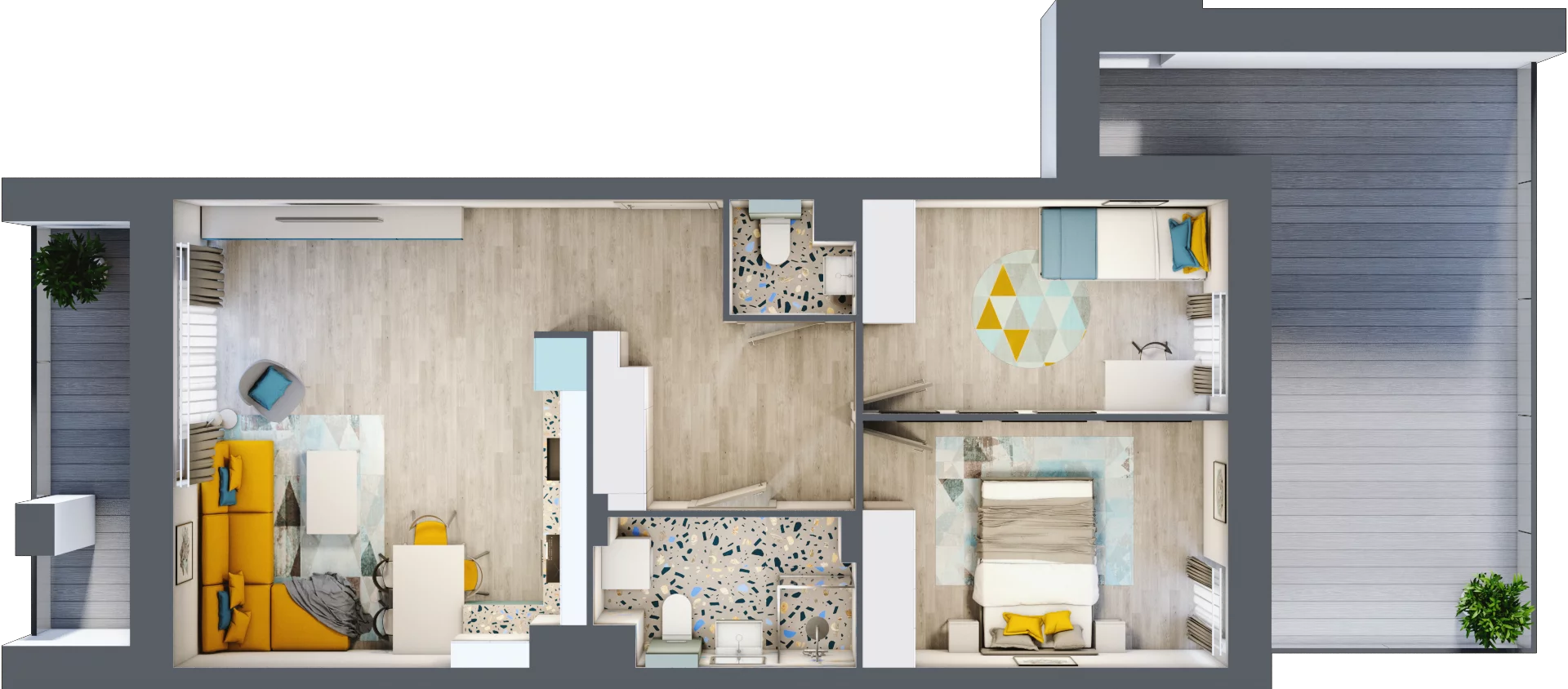 3 pokoje, mieszkanie 60,27 m², piętro 1, oferta nr 1, Apart Warszawska, Białystok, Piasta II, ul. Warszawska/ Piastowska