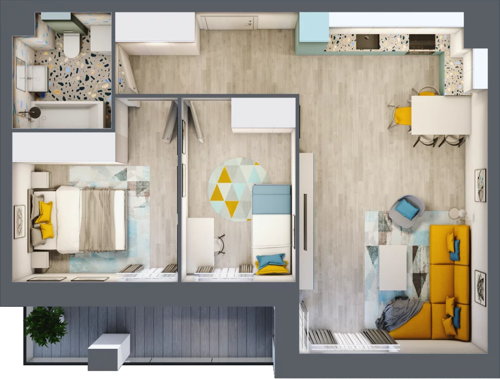 3 pokoje, mieszkanie 55,07 m², piętro 3, oferta nr 68, Apart Warszawska, Białystok, Piasta II, ul. Warszawska/ Piastowska