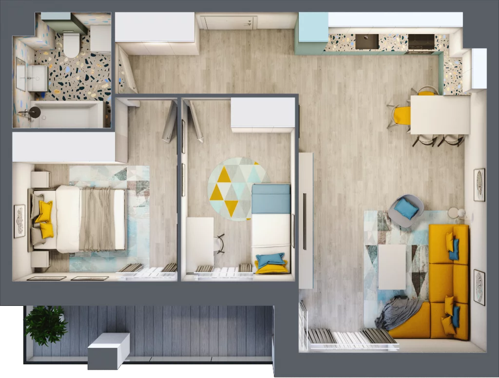3 pokoje, mieszkanie 55,07 m², piętro 3, oferta nr 73, Apart Warszawska, Białystok, Piasta II, ul. Warszawska/ Piastowska