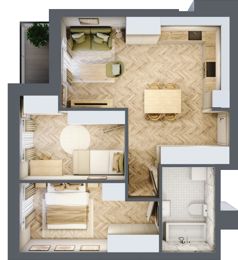 3 pokoje, mieszkanie 52,81 m², piętro 8, oferta nr 82, Ornament, Szczecin, Śródmieście, Nowe Miasto, al. Powstańców Wielkopolskich 100