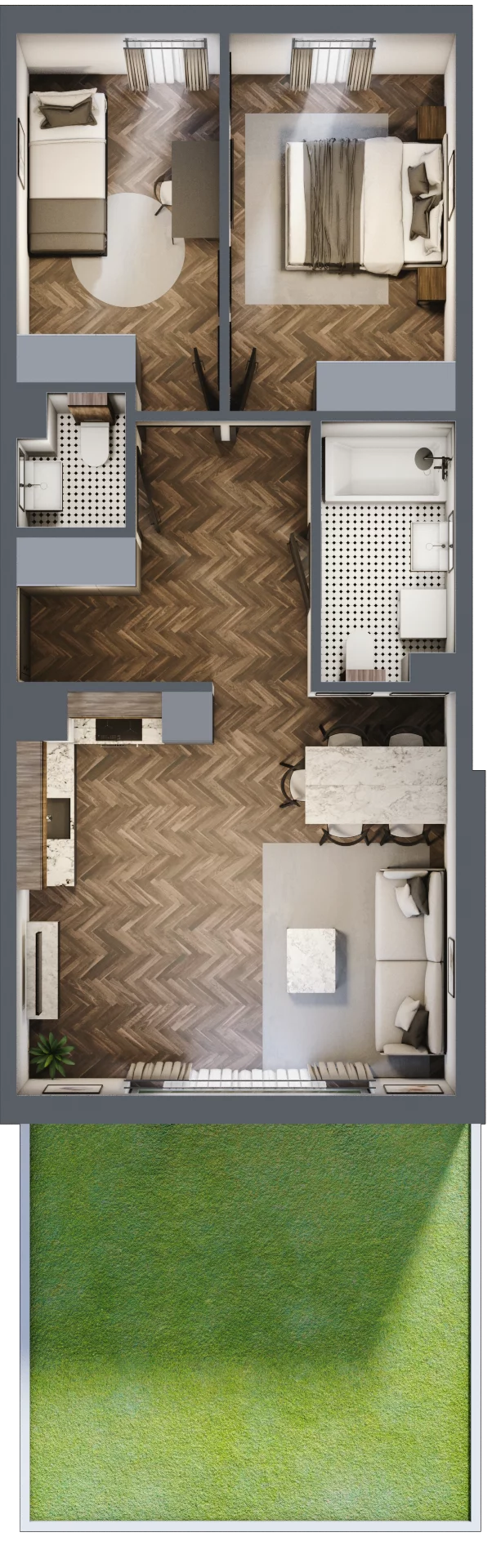 3 pokoje, mieszkanie 62,80 m², parter, oferta nr M6, Przemiarki 16, Kraków, Dębniki, Ruczaj, ul. Przemiarki 16