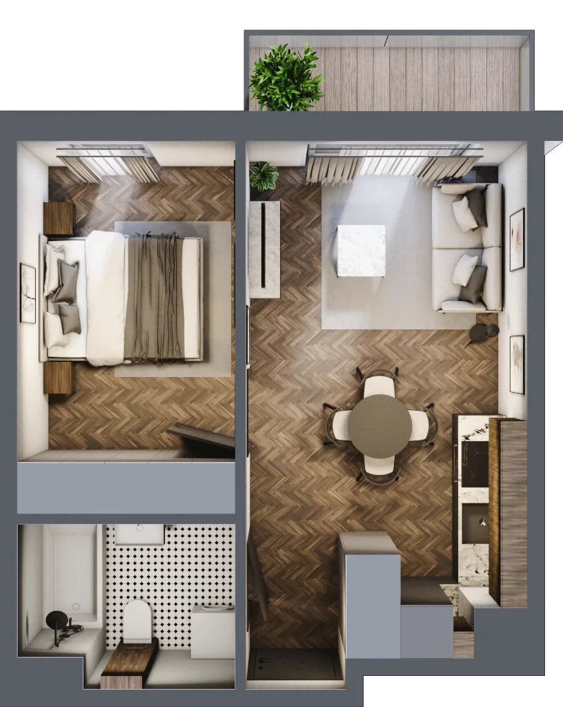 2 pokoje, mieszkanie 33,75 m², piętro 2, oferta nr M16, Przemiarki 16, Kraków, Dębniki, Ruczaj, ul. Przemiarki 16