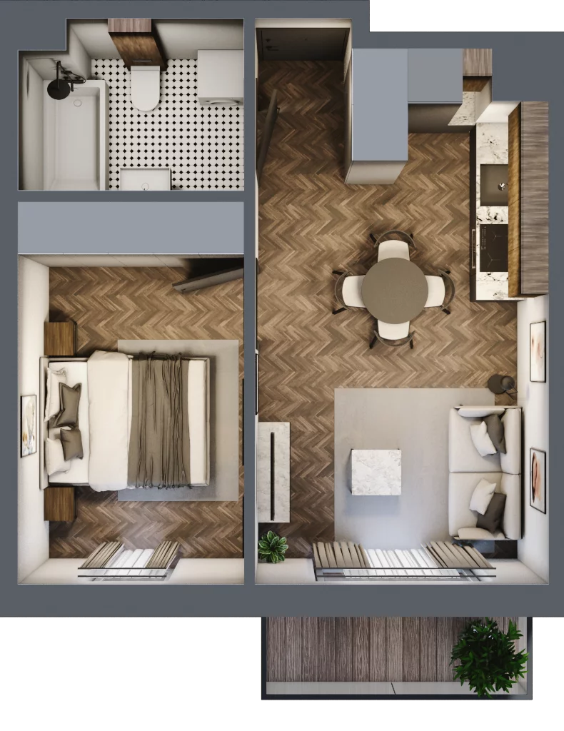 2 pokoje, mieszkanie 33,80 m², piętro 3, oferta nr M59, Przemiarki 16, Kraków, Dębniki, Ruczaj, ul. Przemiarki 16