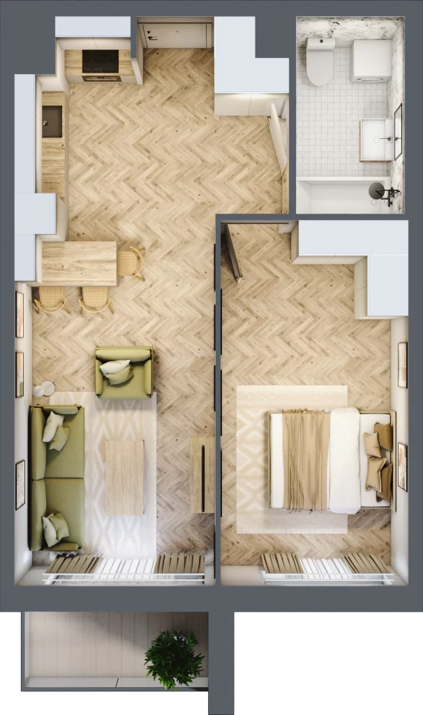 5 pokoi, mieszkanie 88,19 m², piętro 6, oferta nr 06.K2.01, Langiewicza 37, Rzeszów, Śródmieście, ul. Langiewicza 37