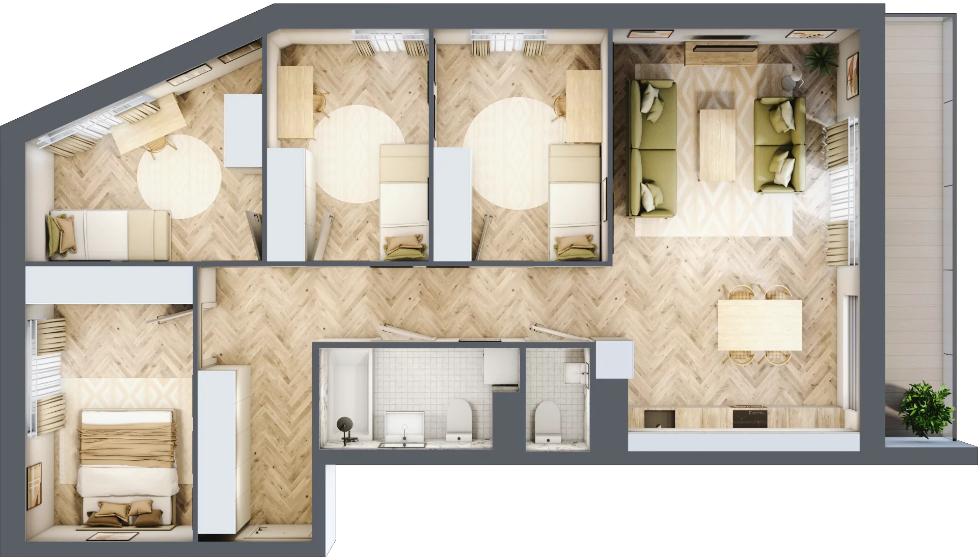 5 pokoi, mieszkanie 88,30 m², piętro 11, oferta nr 11.K2.01, Langiewicza 37, Rzeszów, Śródmieście, ul. Langiewicza 37