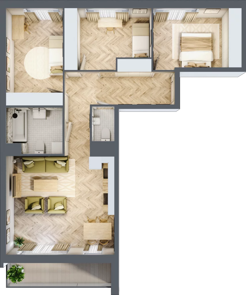 4 pokoje, mieszkanie 78,79 m², piętro 10, oferta nr 10.K2.09, Langiewicza 37, Rzeszów, Śródmieście, ul. Langiewicza 37