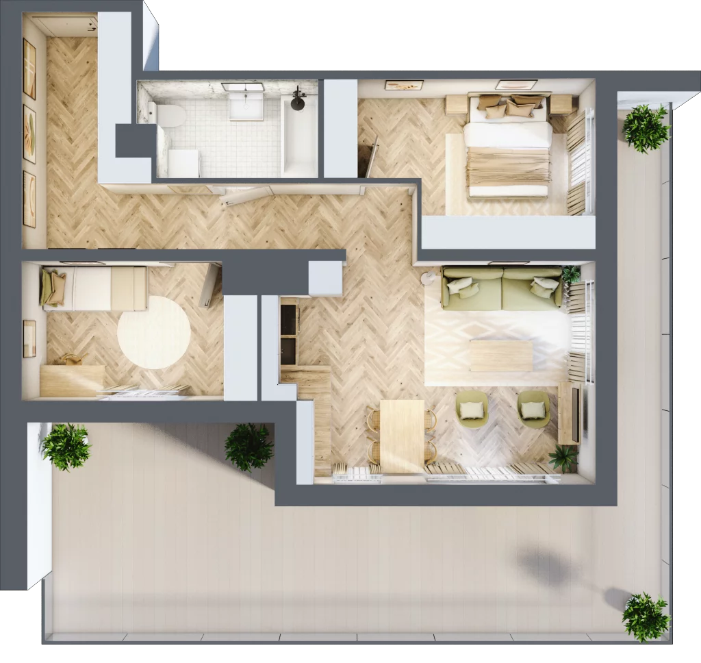 3 pokoje, mieszkanie 65,24 m², piętro 10, oferta nr 10.K2.06, Langiewicza 37, Rzeszów, Śródmieście, ul. Langiewicza 37