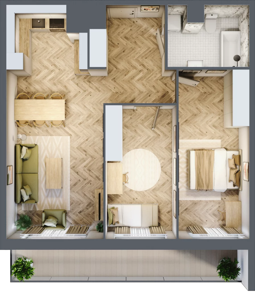 3 pokoje, mieszkanie 70,21 m², piętro 10, oferta nr 10.K1.02, Langiewicza 37, Rzeszów, Śródmieście, ul. Langiewicza 37