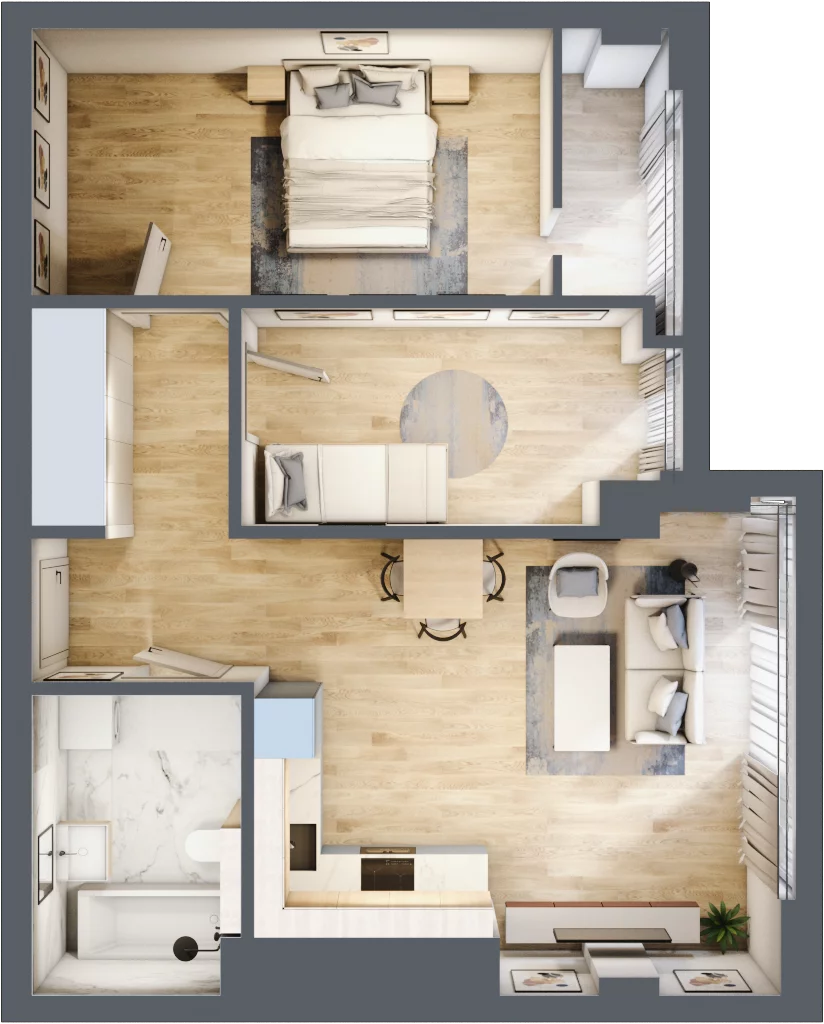 3 pokoje, mieszkanie 65,66 m², piętro 8, oferta nr N46, Olszynki Park, Rzeszów, Śródmieście, ul. Szopena