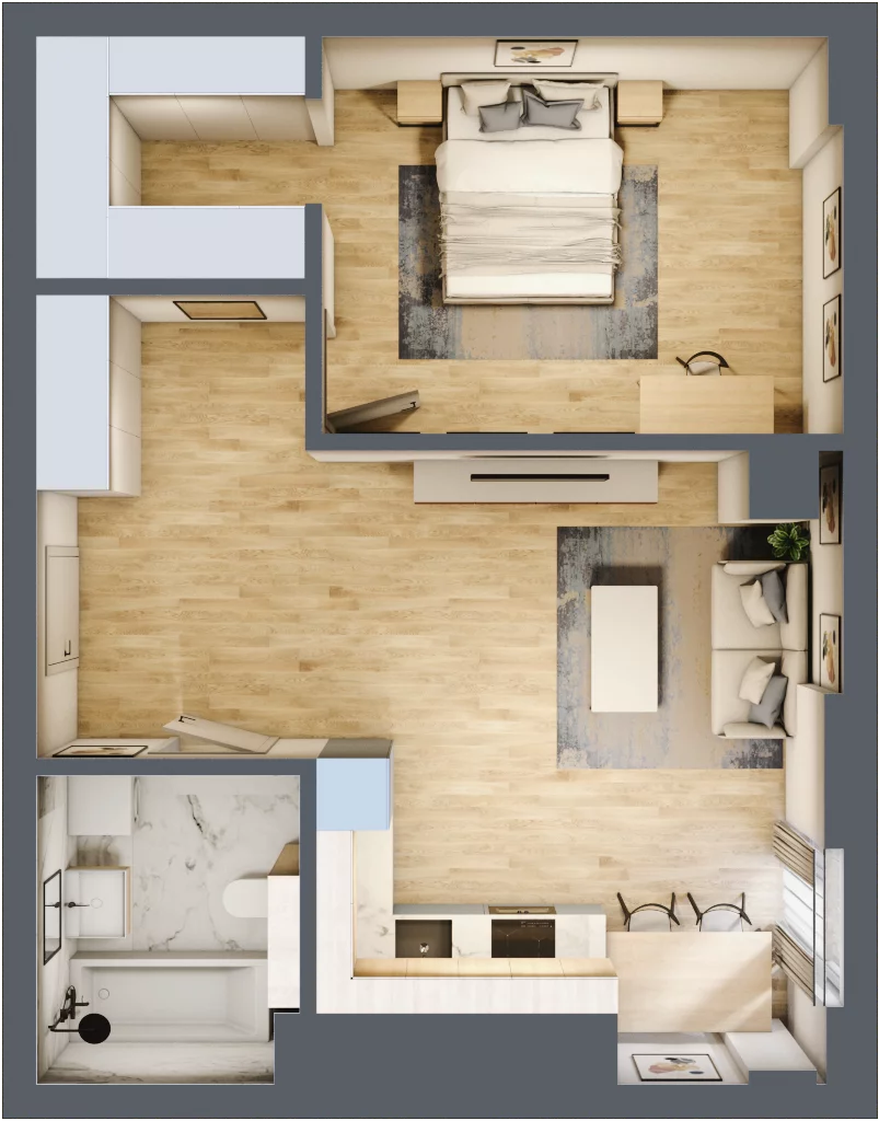 2 pokoje, apartament 54,31 m², piętro 17, oferta nr N107B, Olszynki Park, Rzeszów, Śródmieście, ul. Szopena