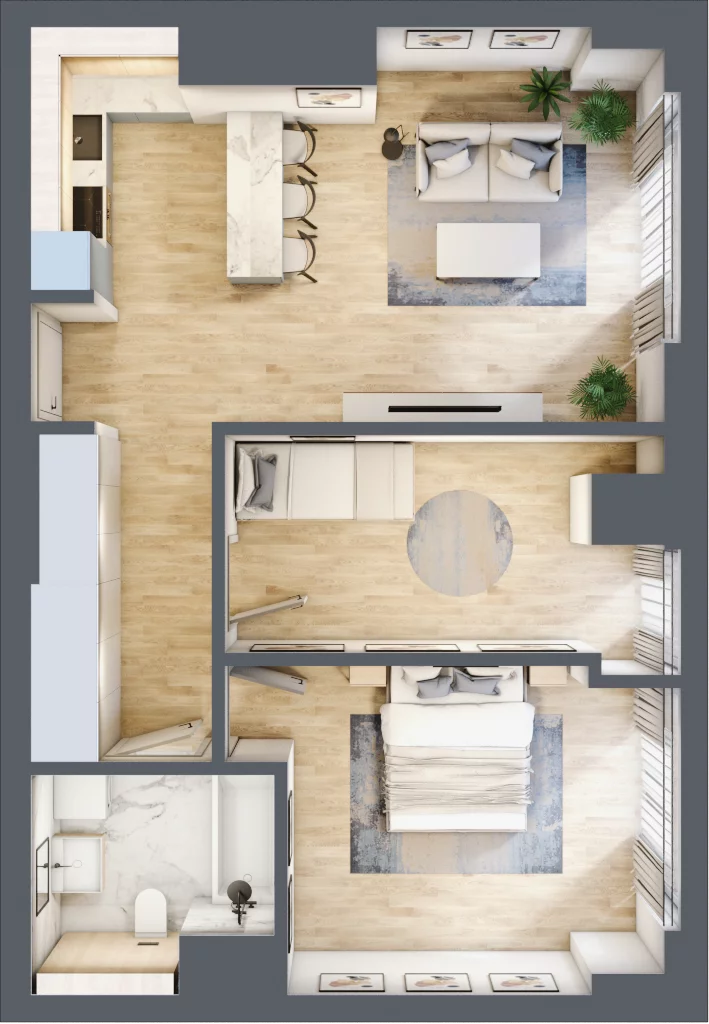 3 pokoje, mieszkanie 61,35 m², piętro 5, oferta nr W15, Olszynki Park, Rzeszów, Śródmieście, ul. Szopena