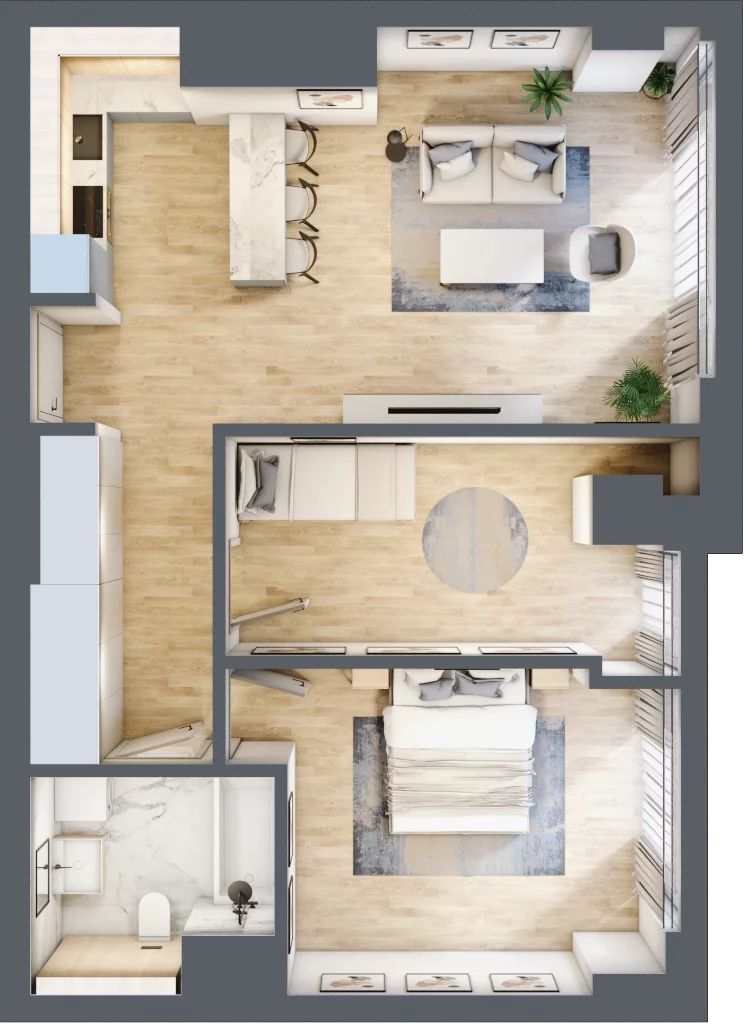 3 pokoje, mieszkanie 62,91 m², piętro 7, oferta nr W29, Olszynki Park, Rzeszów, Śródmieście, ul. Szopena