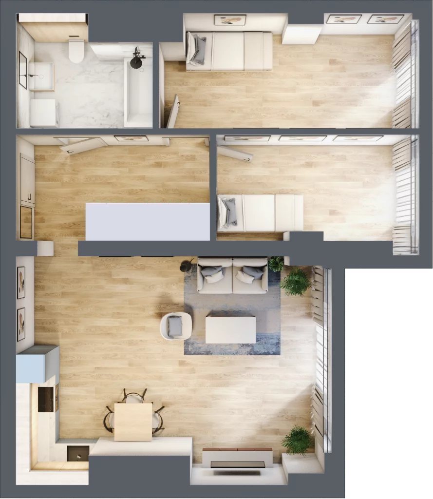 3 pokoje, mieszkanie 68,85 m², piętro 9, oferta nr W42, Olszynki Park, Rzeszów, Śródmieście, ul. Szopena