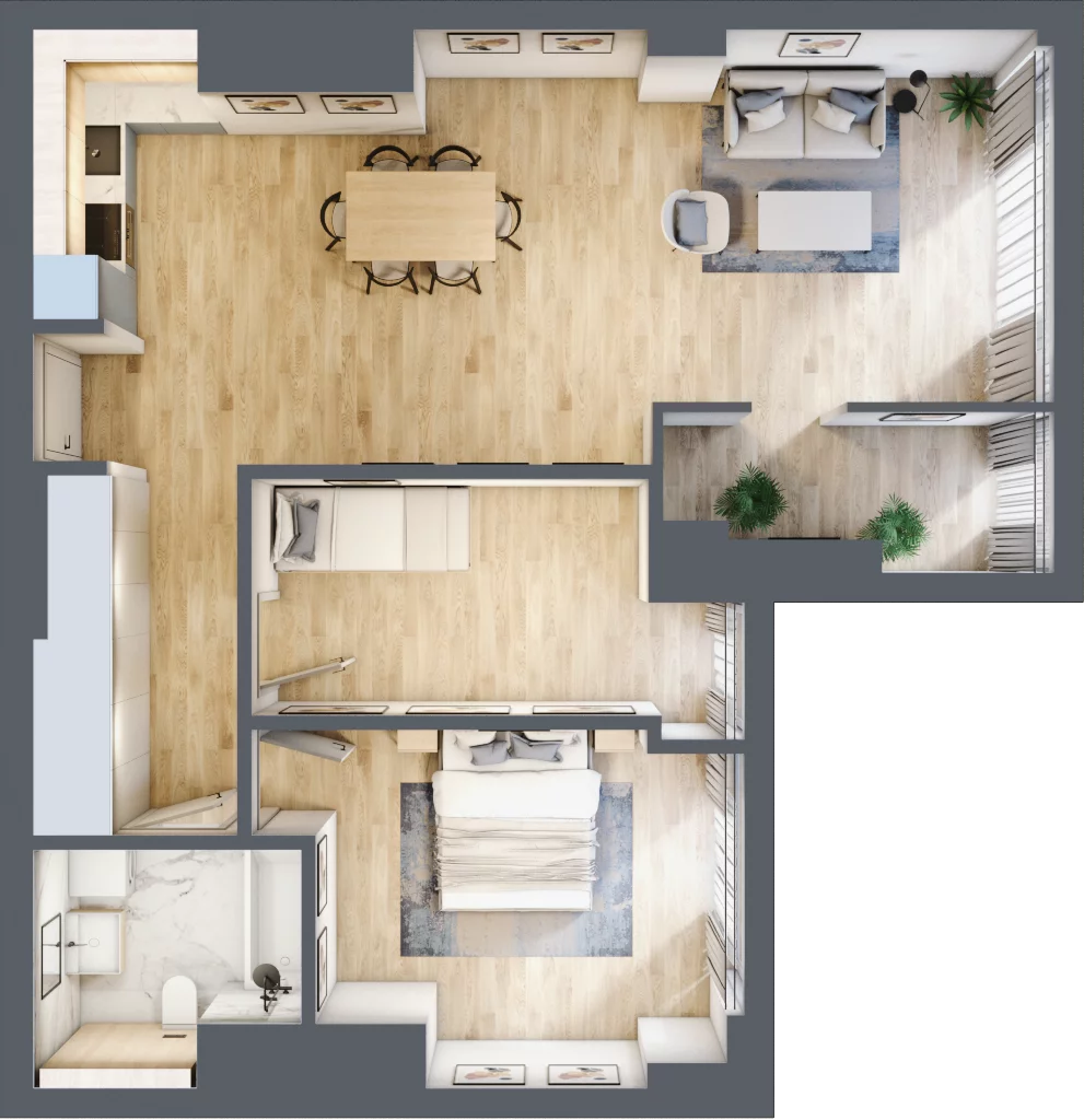 3 pokoje, mieszkanie 75,54 m², piętro 11, oferta nr W55, Olszynki Park, Rzeszów, Śródmieście, ul. Szopena