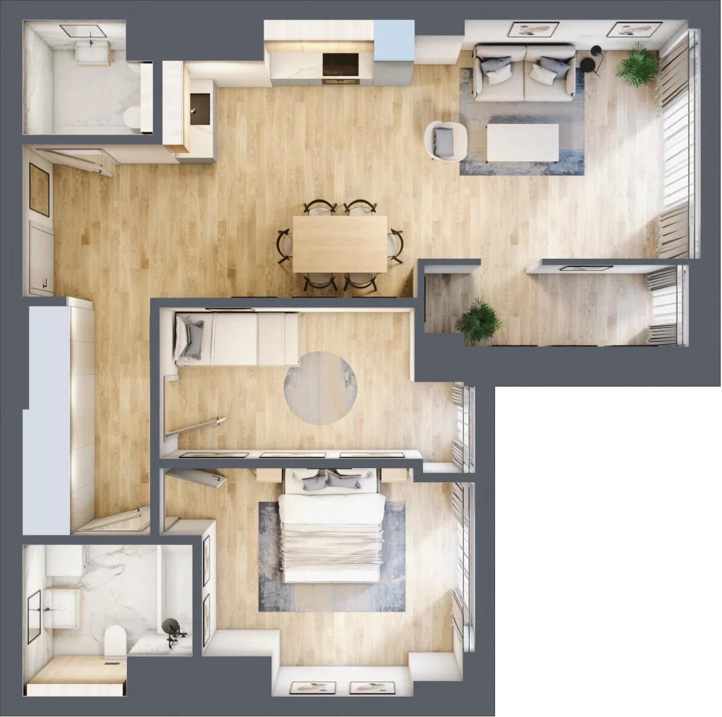 3 pokoje, mieszkanie 76,86 m², piętro 12, oferta nr W62, Olszynki Park, Rzeszów, Śródmieście, ul. Szopena