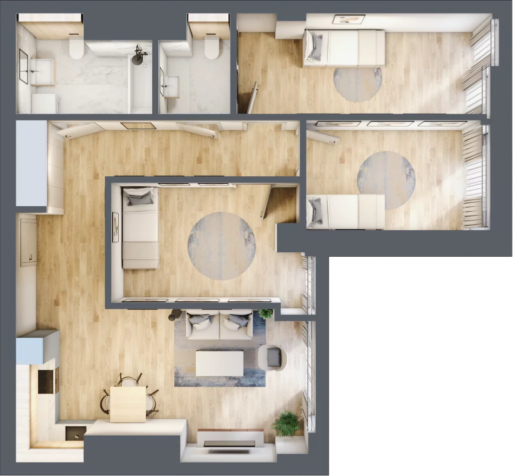 4 pokoje, mieszkanie 78,65 m², piętro 16, oferta nr W90, Olszynki Park, Rzeszów, Śródmieście, ul. Szopena