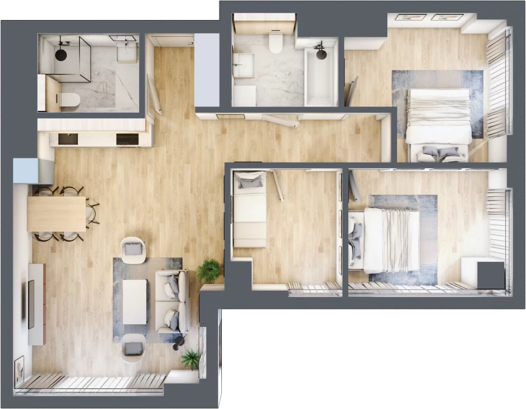 4 pokoje, apartament 81,88 m², piętro 17, oferta nr W98, Olszynki Park, Rzeszów, Śródmieście, ul. Szopena