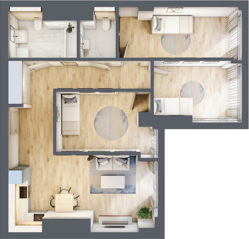 4 pokoje, mieszkanie 78,47 m², piętro 19, oferta nr W110, Olszynki Park, Rzeszów, Śródmieście, ul. Szopena