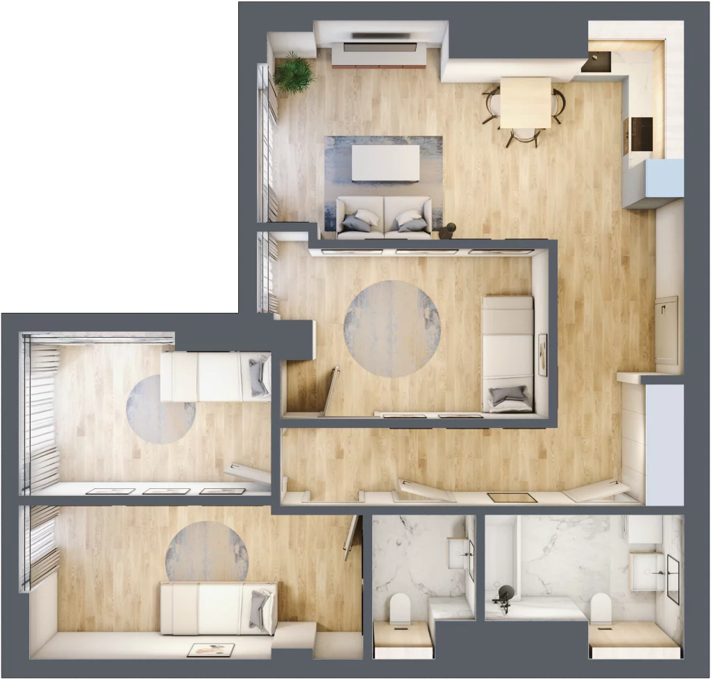 3 pokoje, mieszkanie 78,22 m², piętro 19, oferta nr W114, Olszynki Park, Rzeszów, Śródmieście, ul. Szopena