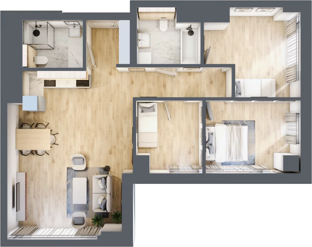 4 pokoje, apartament 82,81 m², piętro 20, oferta nr W117, Olszynki Park, Rzeszów, Śródmieście, ul. Szopena